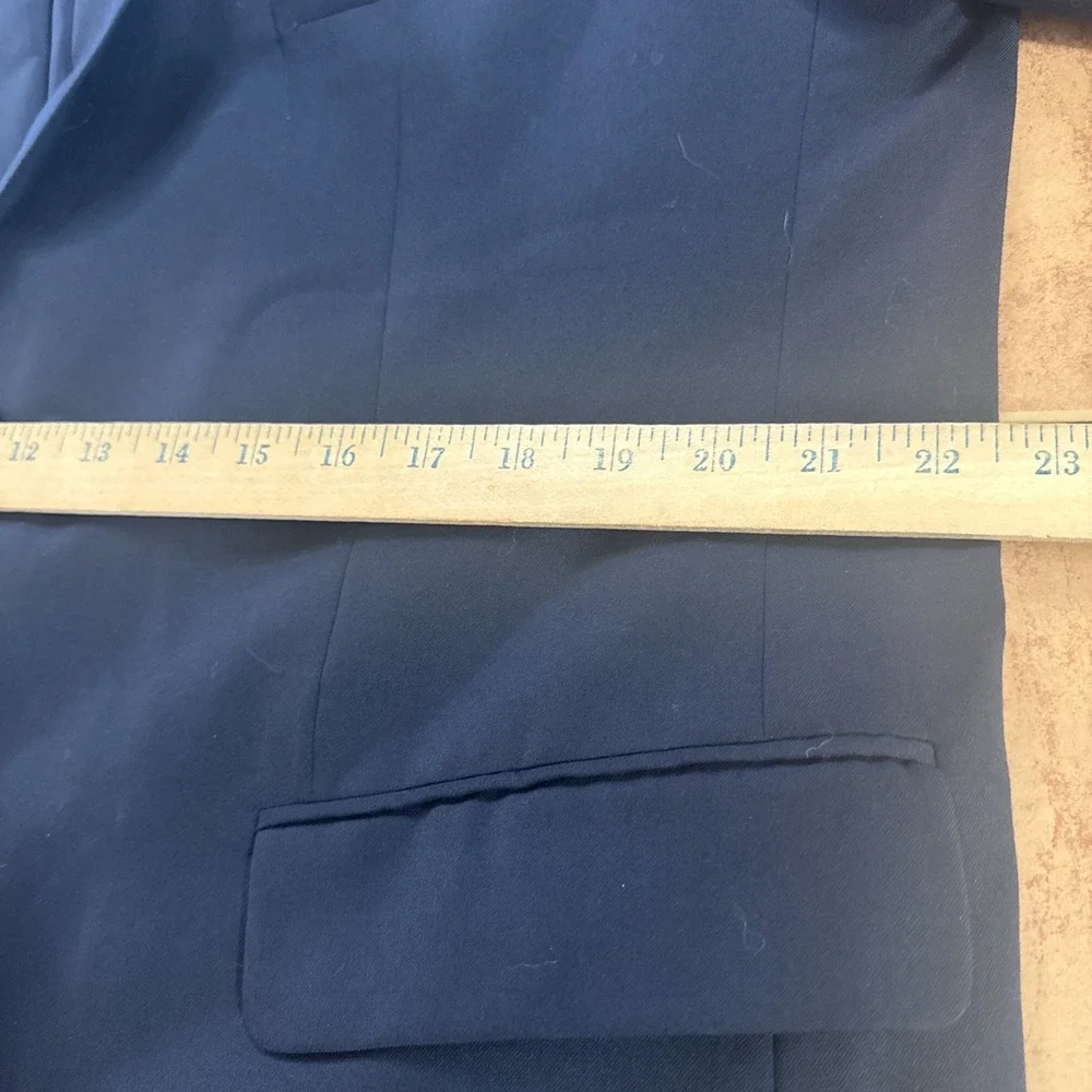 Jos A Bank Traveler Blue 100% Wool Suit Sz 46R Tailored Fit Jacket Pants 38 x 30